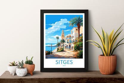 Sitges Spain Travel Poster