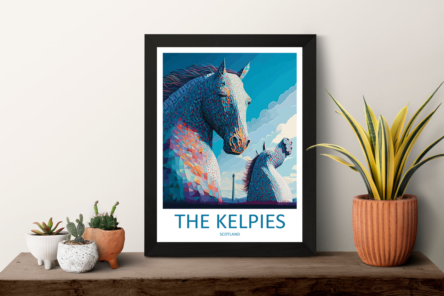 The Kelpies England Travel Poster