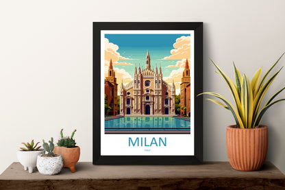 Milan Italy Travel Poster