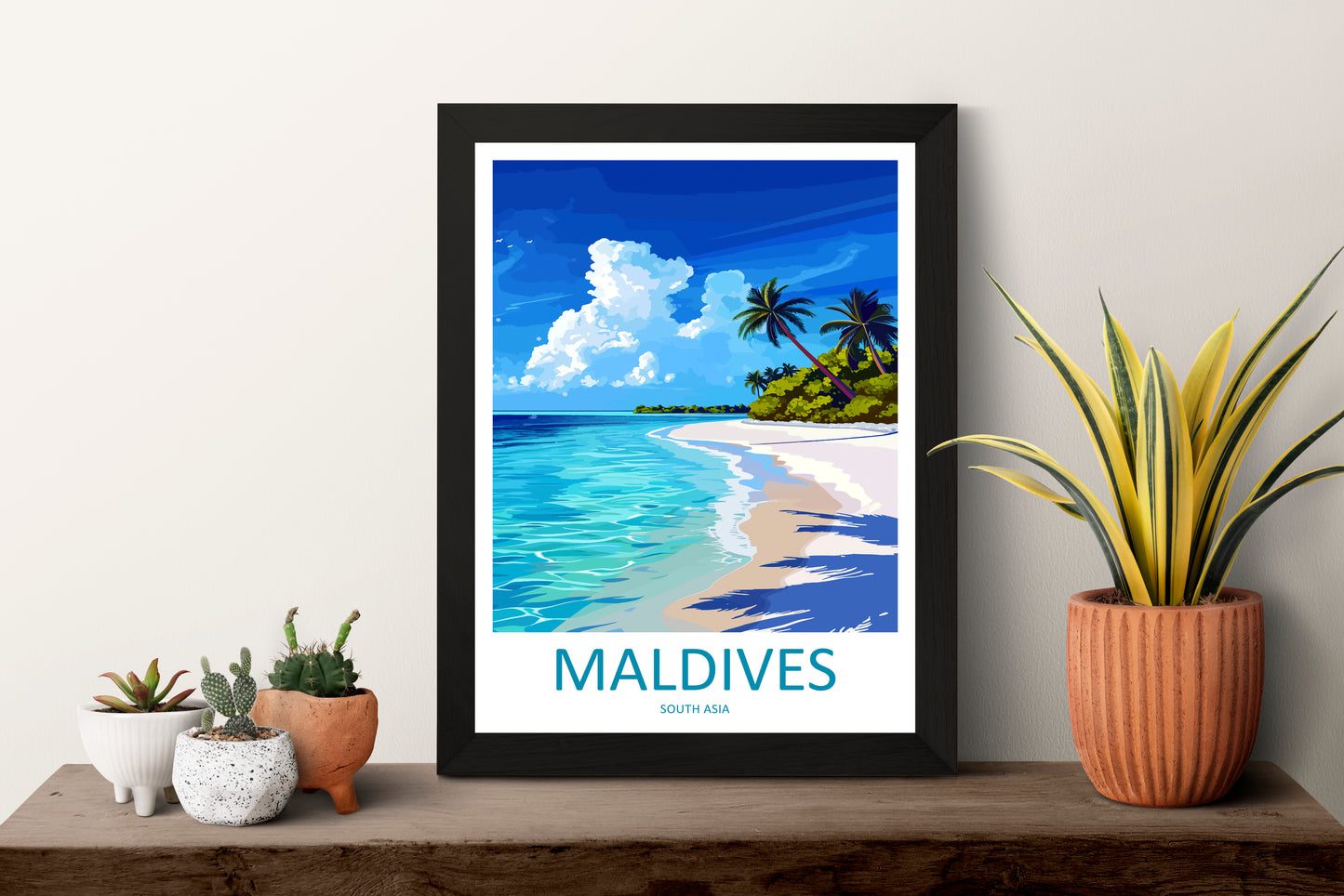 Maldives Asia Travel Poster