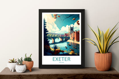 Exeter England Travel Poster