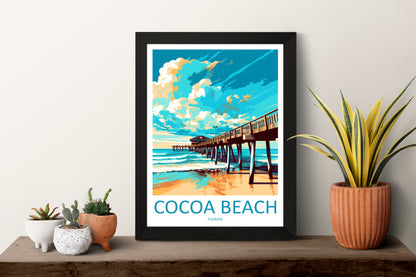 Cocoa Beach USA Travel Poster