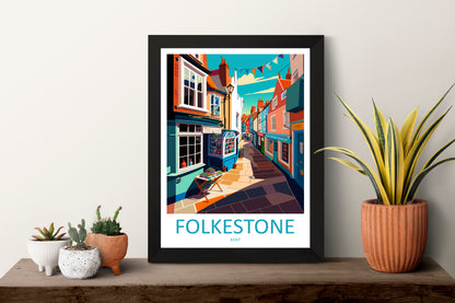 Folkestone England Travel Poster