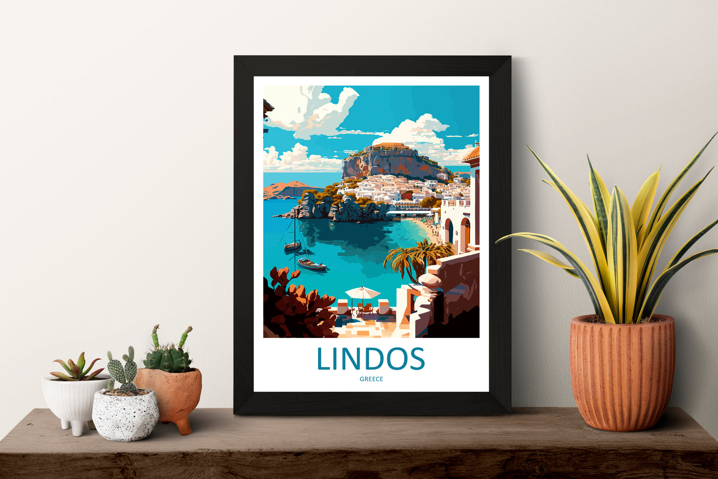 Lindos Greece Travel Poster