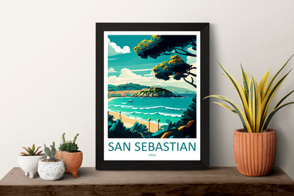 San sebastian Spain Travel Poster