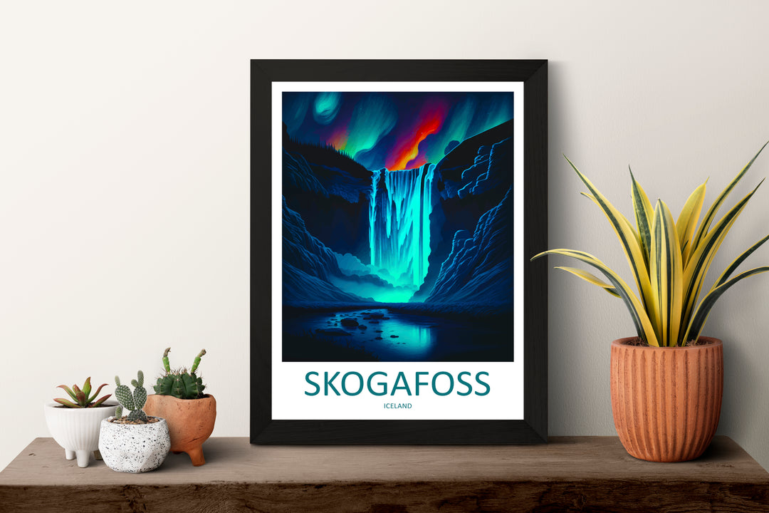 Skogafoss Iceland Travel Poster