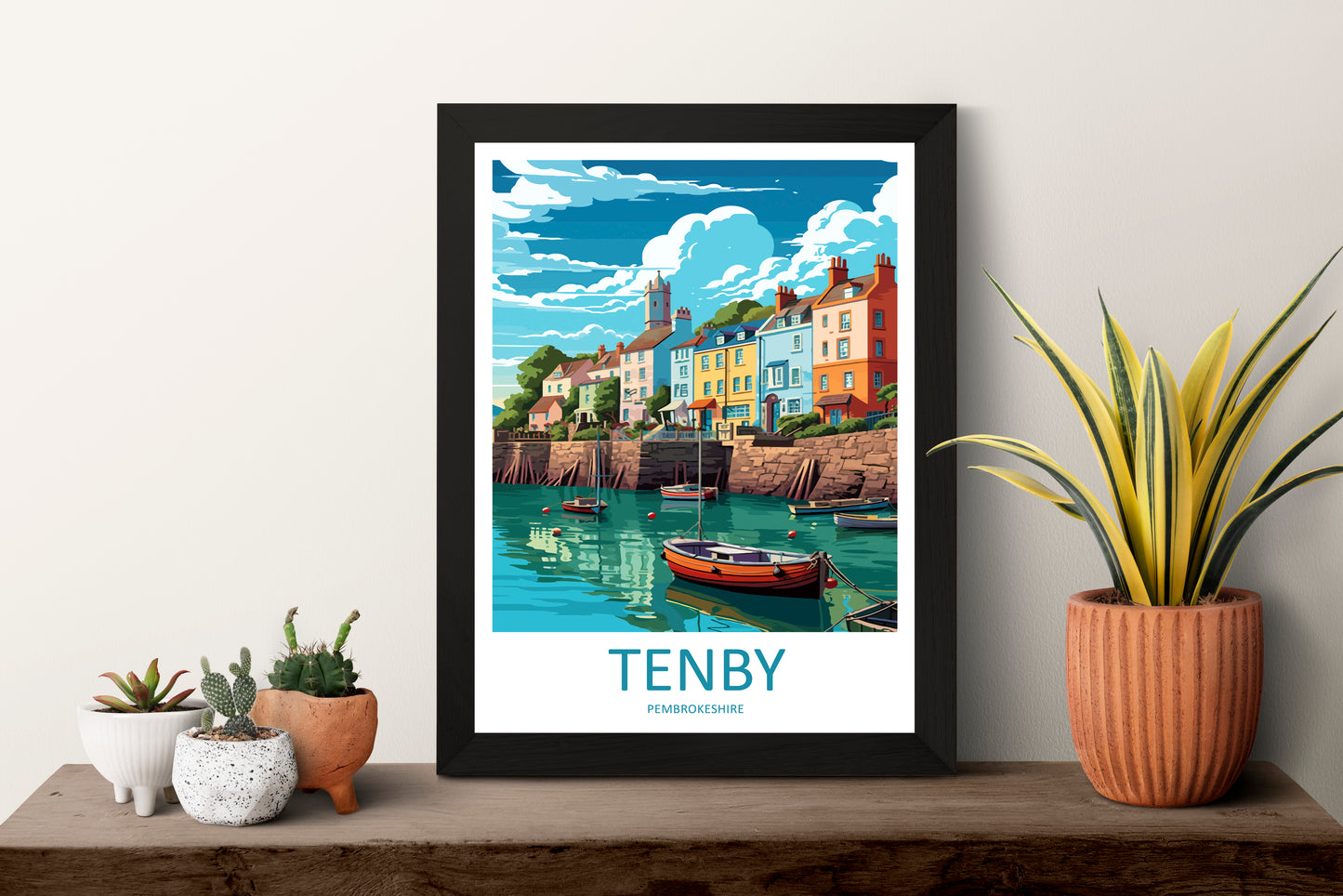 Tenby England Travel Poster