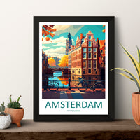 Amsterdam Netherlands Travel Poster