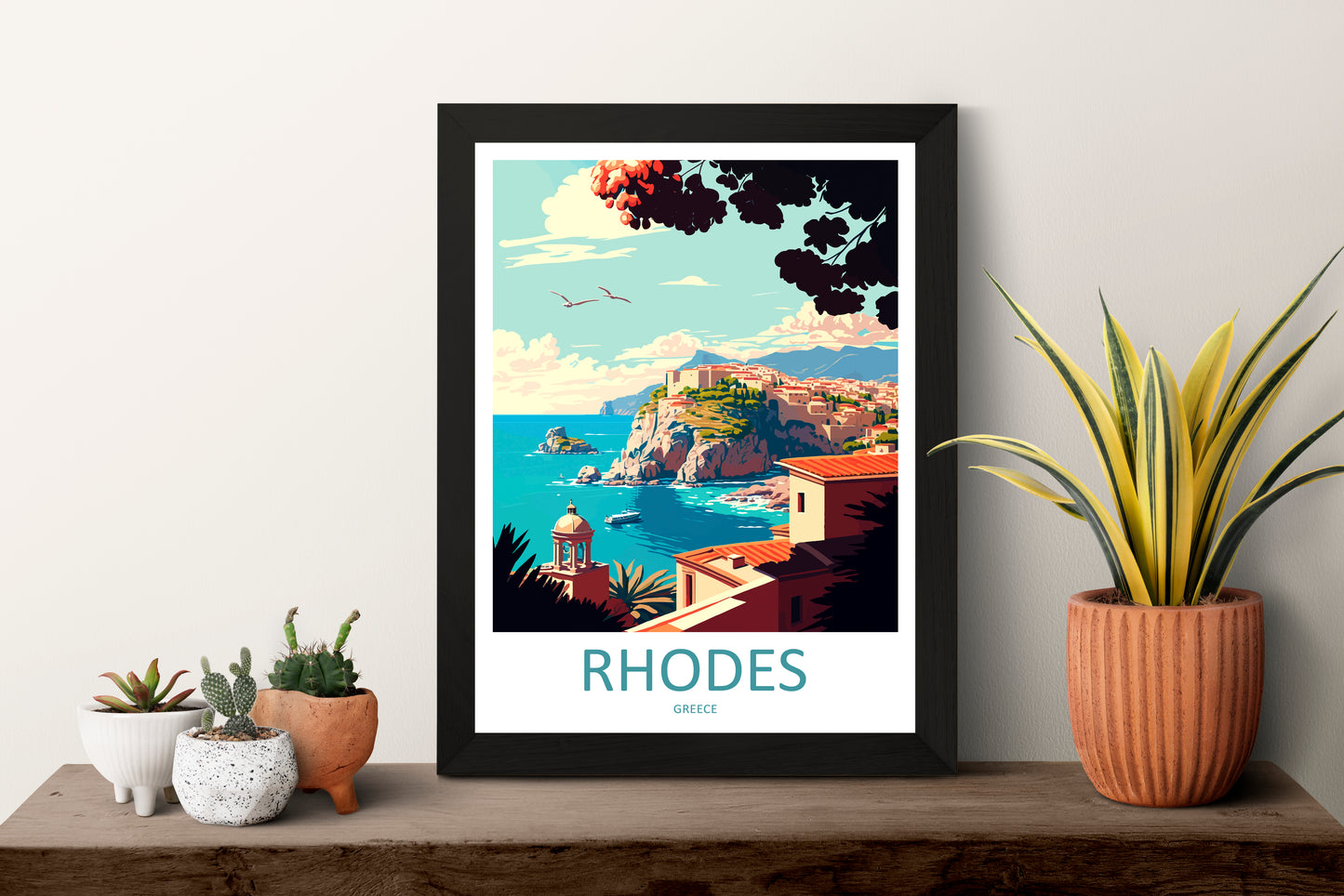 Rhodes Greece Travel Poster