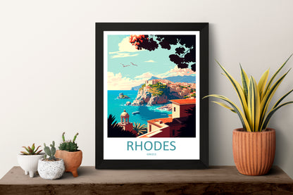 Rhodes Greece Travel Poster