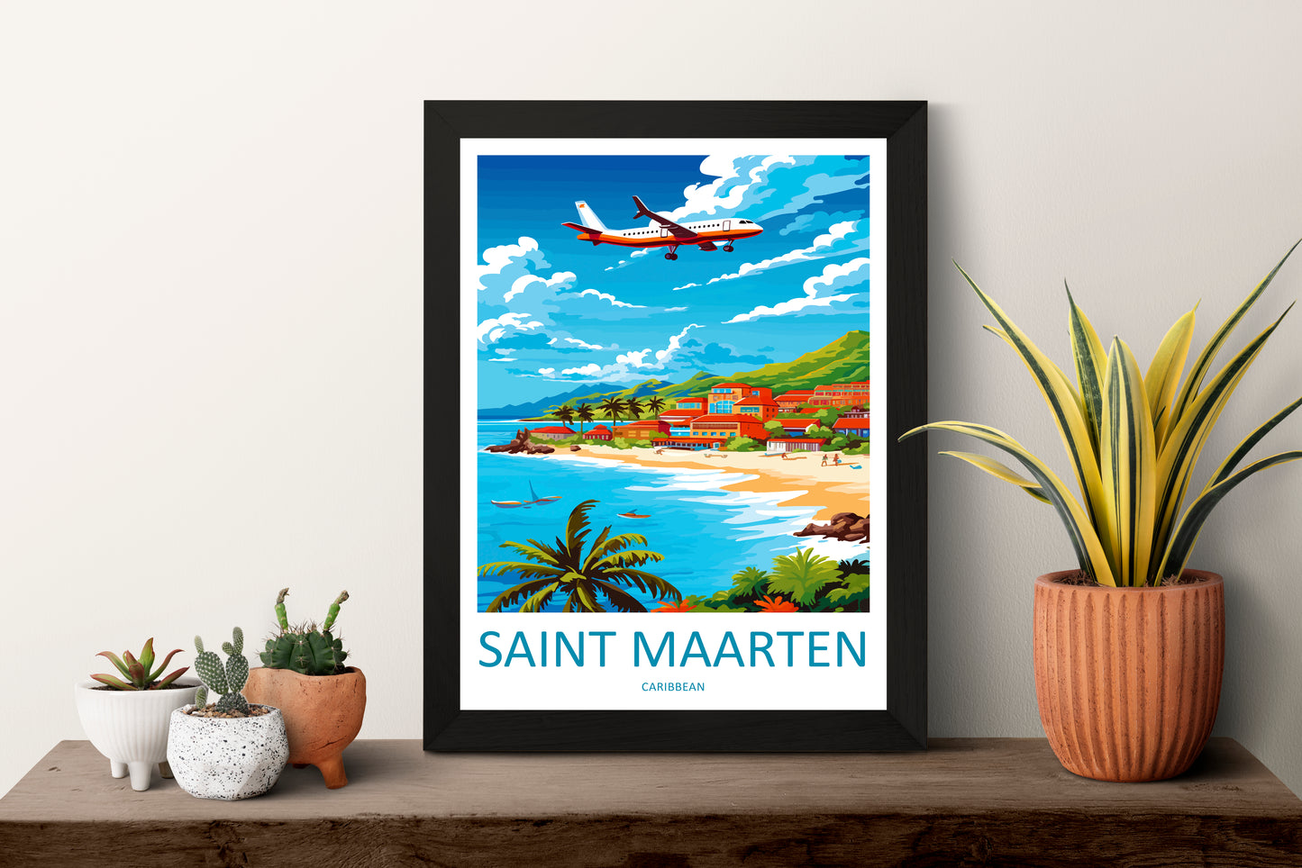 Saint Maarten Caribbean Travel Poster