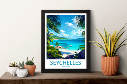 Seychelles Indian Ocean Travel Poster