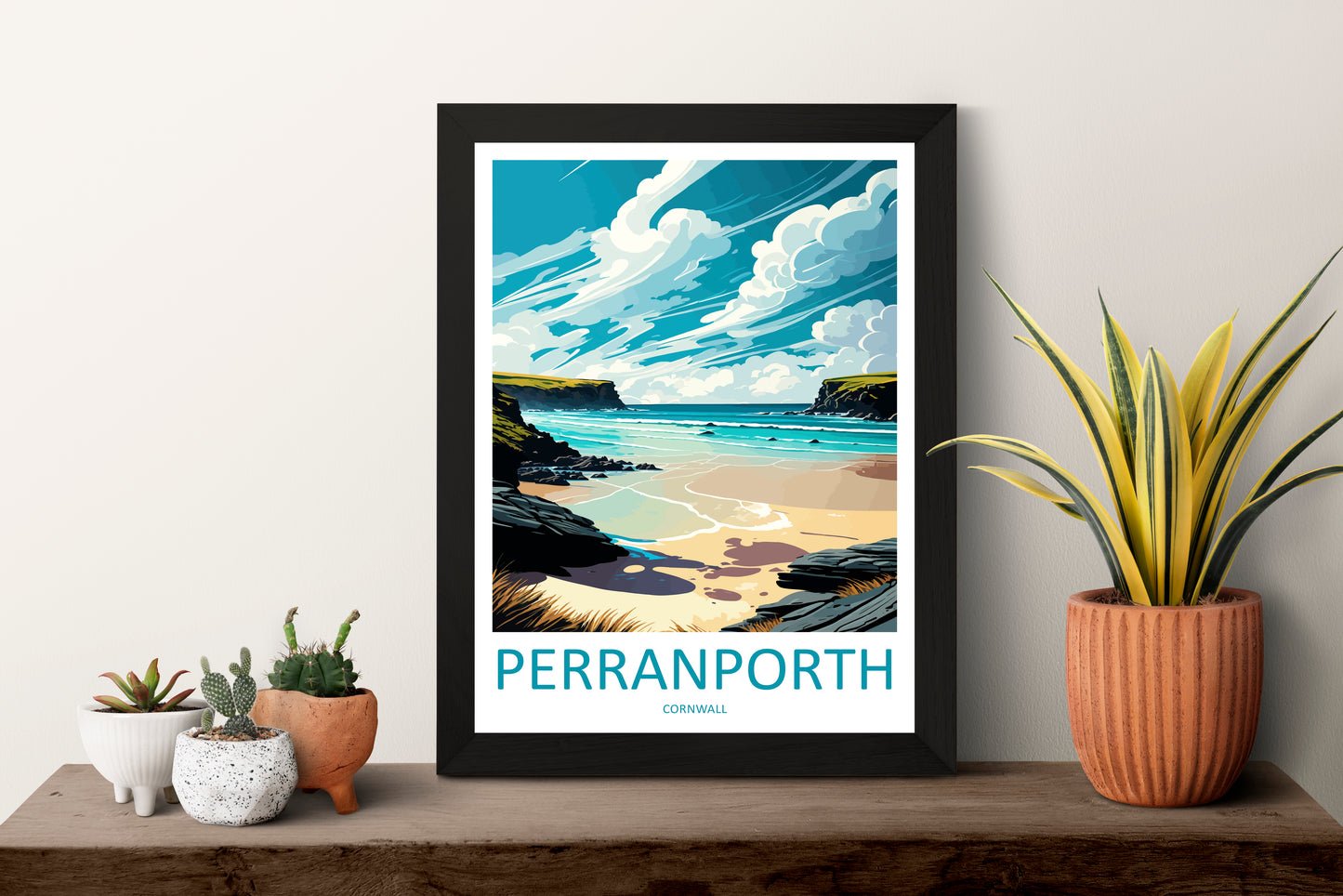 Perranporth England Travel Poster