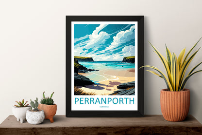 Perranporth England Travel Poster