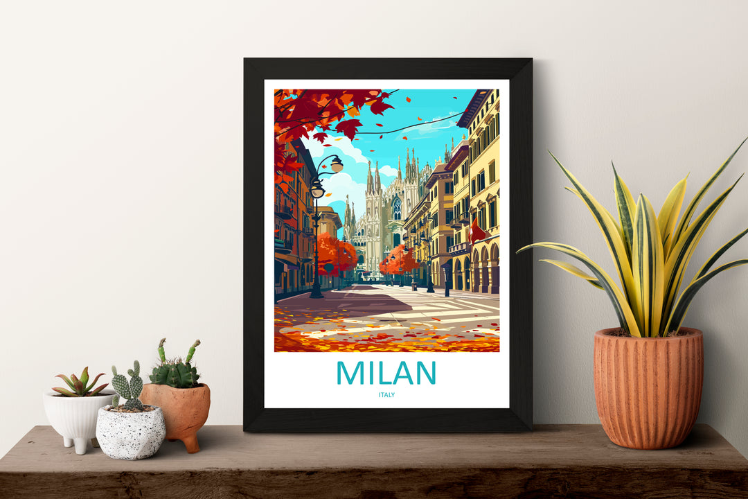 Milan Italy Travel Poster