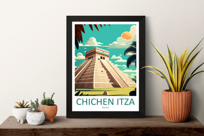 Chichen Itza Mexico Travel Poster