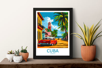 Cuba Caribbean Travel Poster