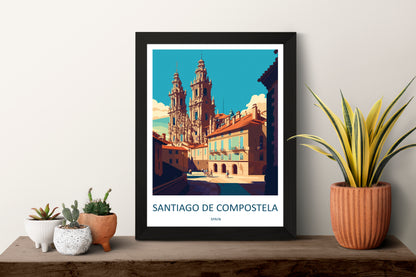 santiago de compostela Spain Travel Poster