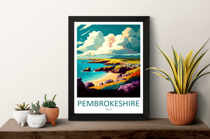 Pembrokeshire Wales Travel Poster