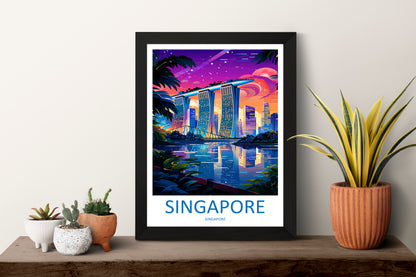 Marina Bay Sands Asia Travel Poster