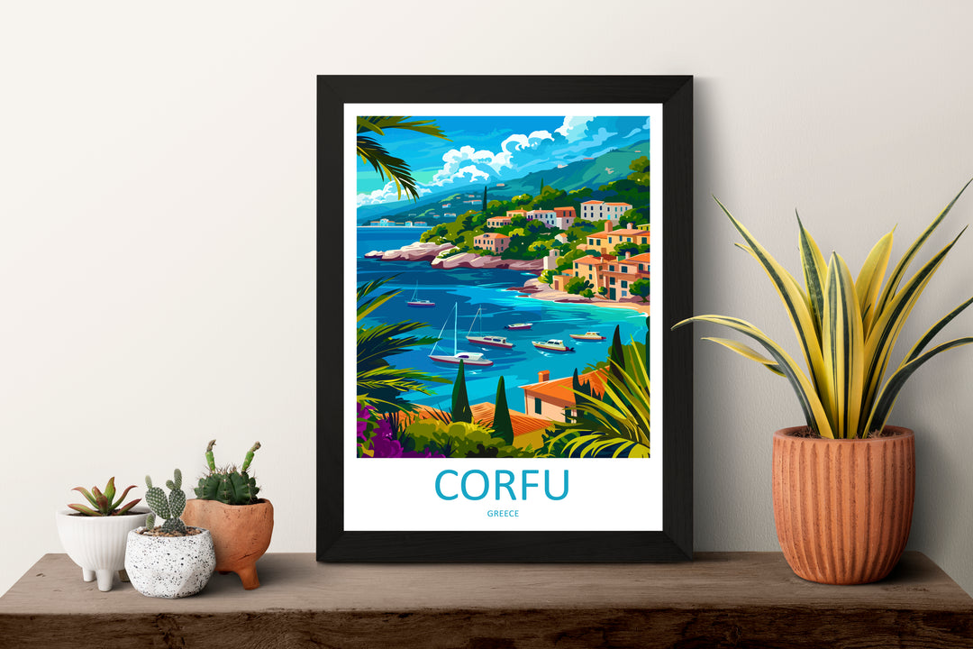Corfu Greece Travel Poster