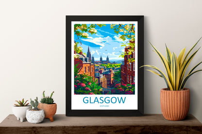 Glasgow Scotland Travel Poster