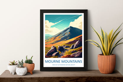Mourne Mountains Ireland Travel Poster