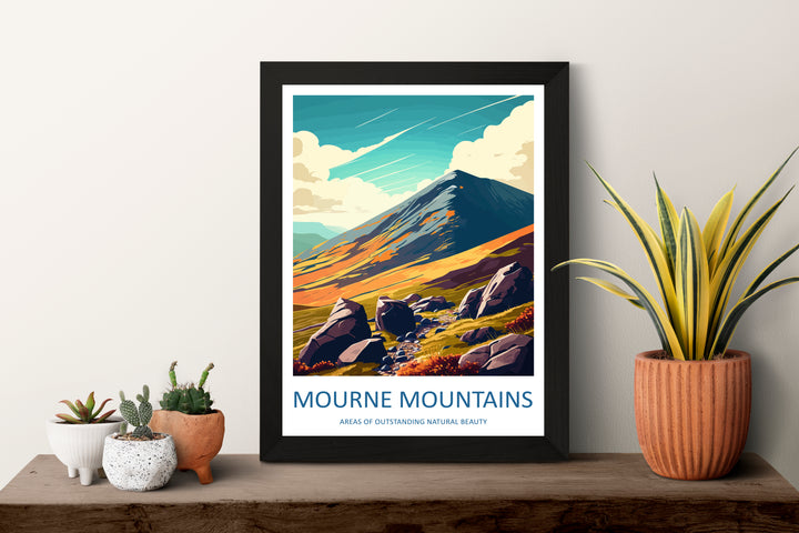 Mourne Mountains Ireland Travel Poster