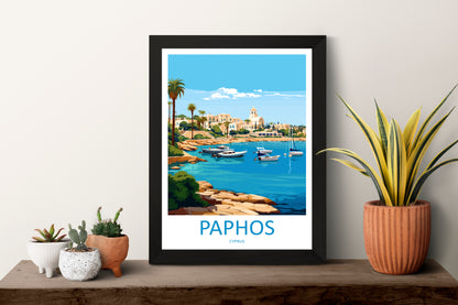 Paphos Cyprus Travel Poster