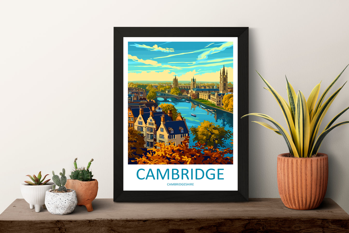 Cambridge England Travel Poster