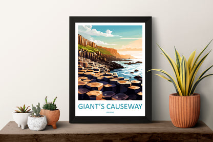 Giants Causeway Ireland Travel Poster