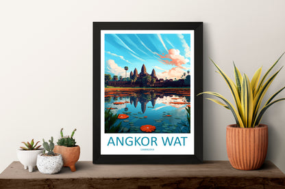 Angkor Wat Cambodia Travel Poster