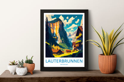 Lauterbrunnen Switzerland Travel Poster