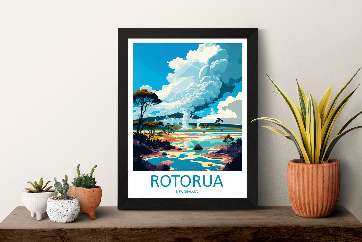 Rotorua New Zealand Travel Poster