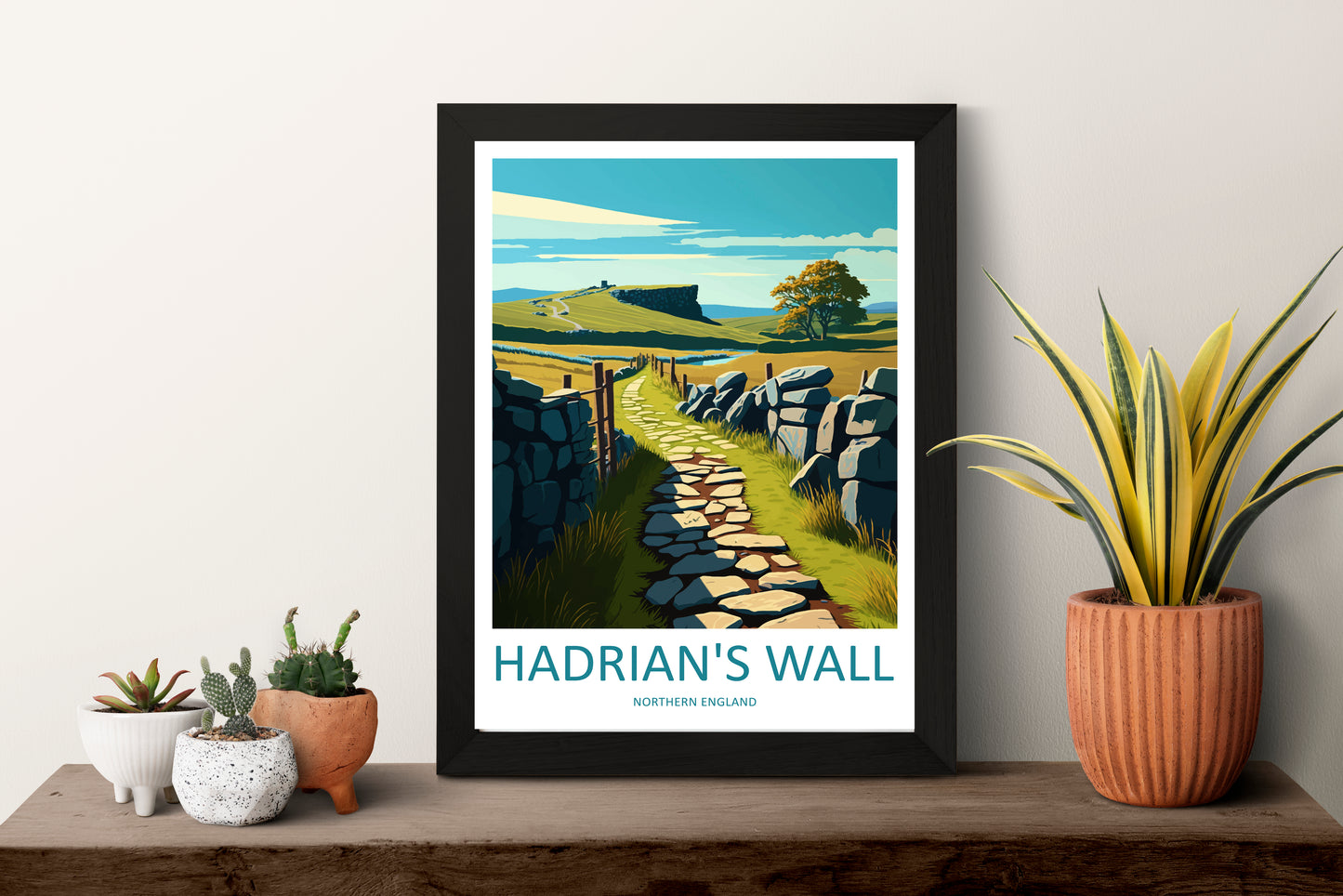 Hadrians Wall Ireland Travel Poster