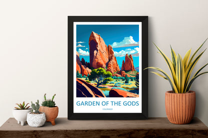 Gardens Of The Gods USA Travel Poster