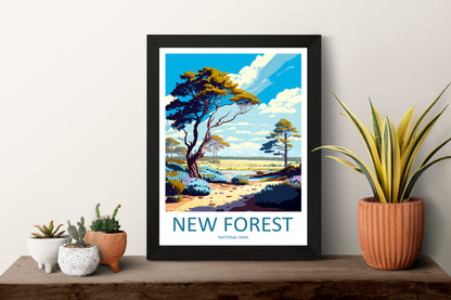 New Forest England Travel Poster