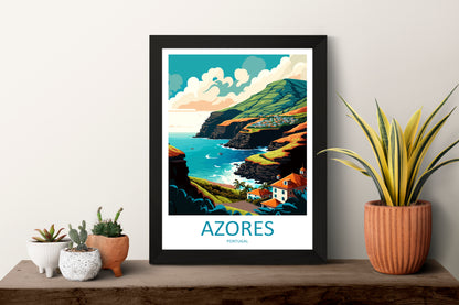 Azores Portugal Travel Poster