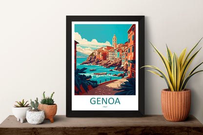 Genoa Italy Travel Poster