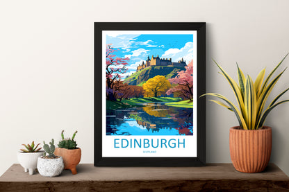 Edinburgh Castle Scotland Travel Poster
