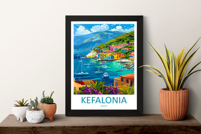 Kefalonia Greece Travel Poster