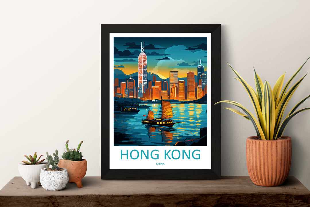 Hong Kong China Travel Poster