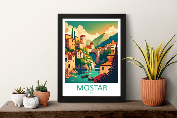 Mostar Bosnia Travel Poster