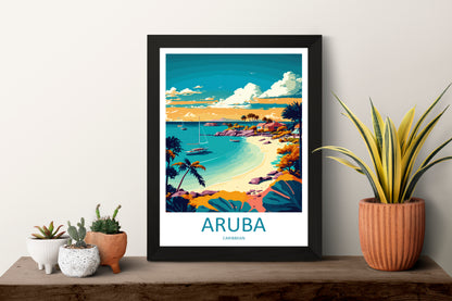 Aruba Caribbean USA Travel Poster