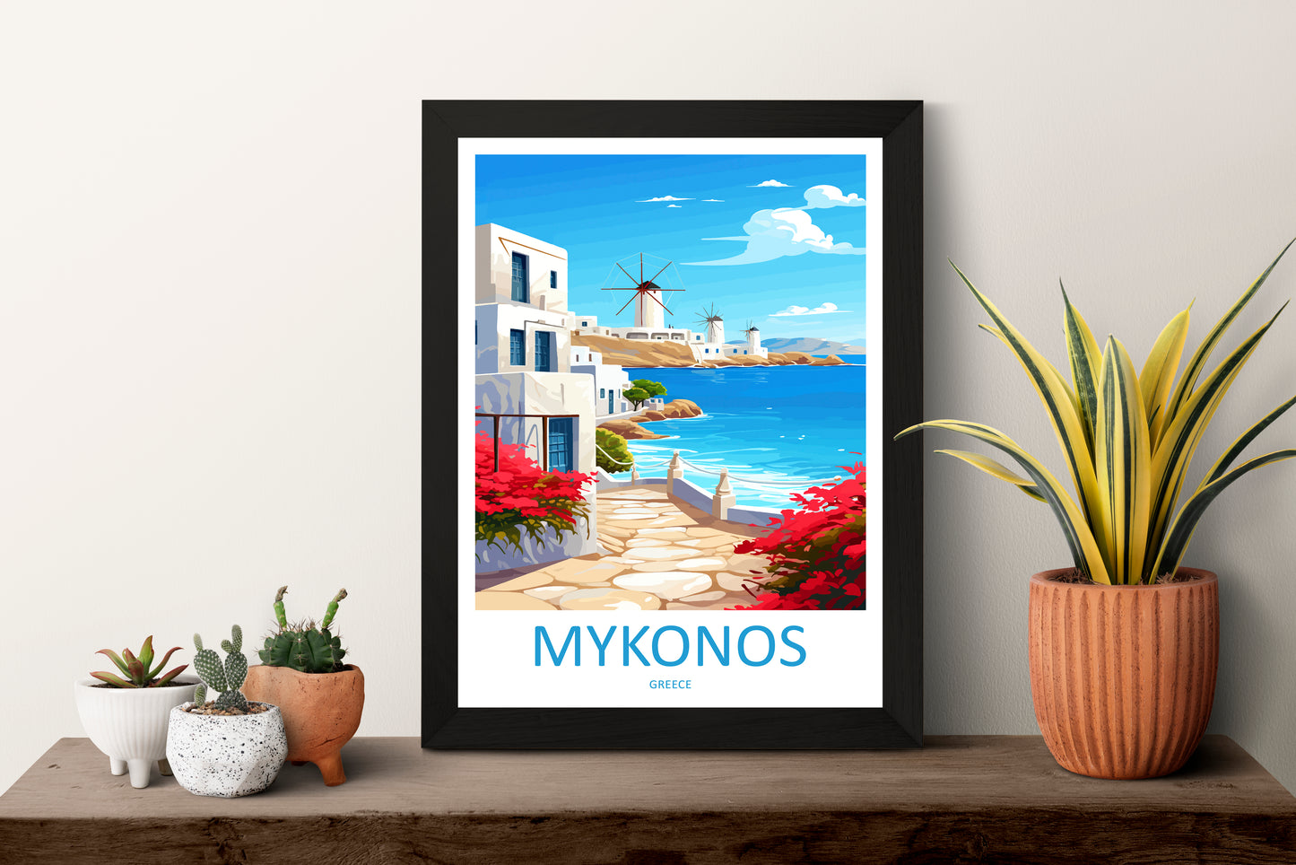 Mykonos Greece Travel Poster