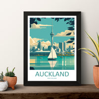 Auckland New Zealand Travel Poster