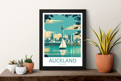 Auckland New Zealand Travel Poster