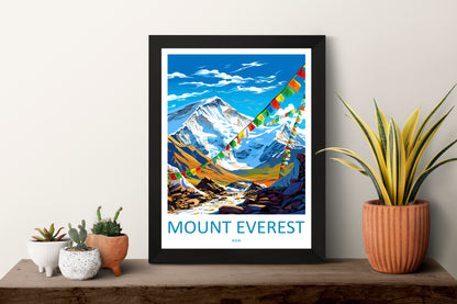 Mount Everest China Travel Poster