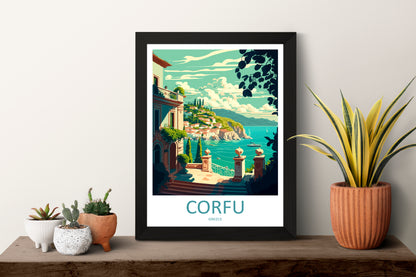 Corfu Greece Travel Poster