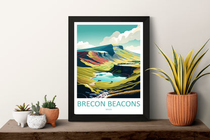 Brecon Beacons Wales Travel Poster